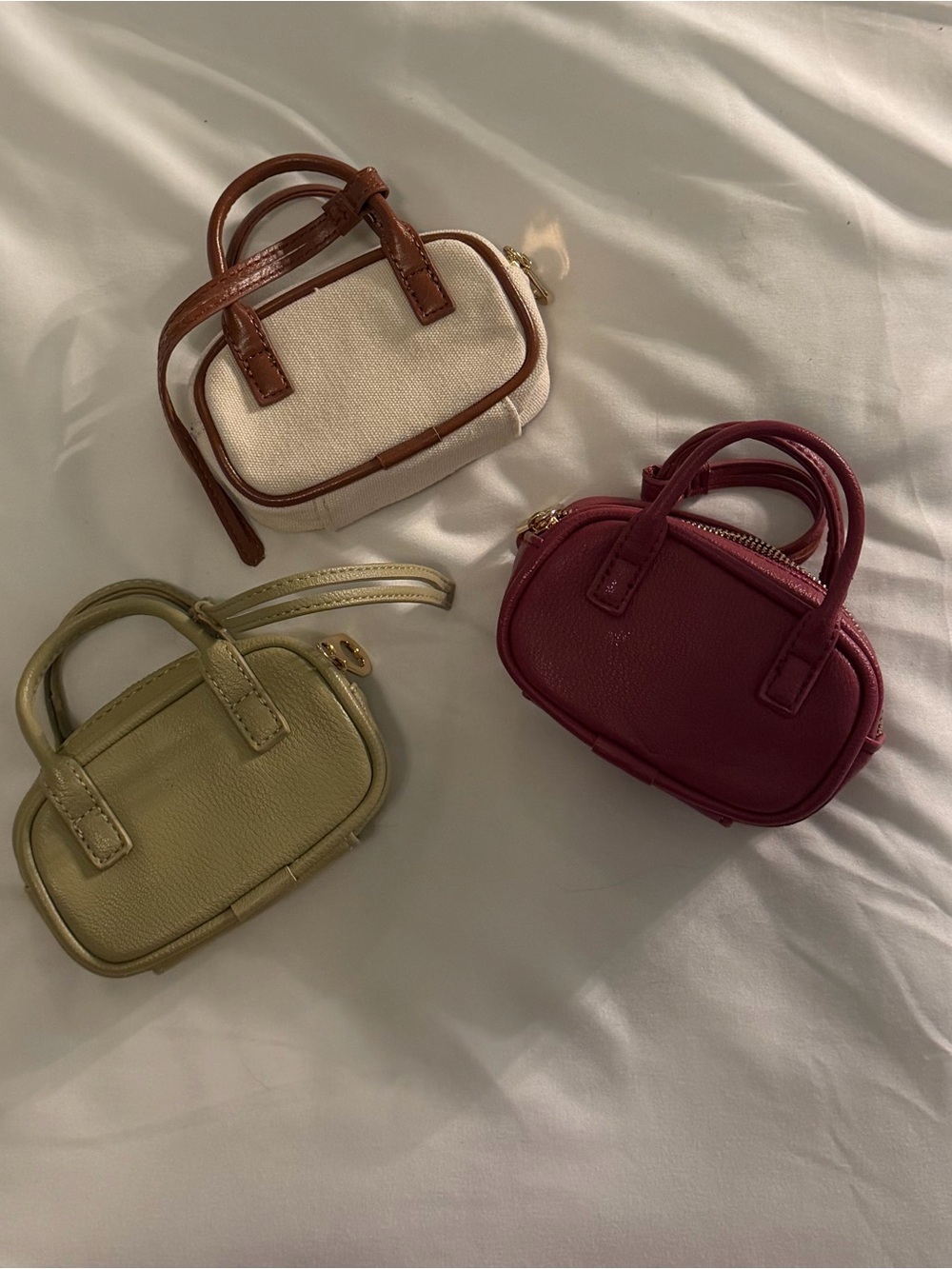 Universal Thread Mini Top-Handle Trio in Olive, Burgundy, and Natural